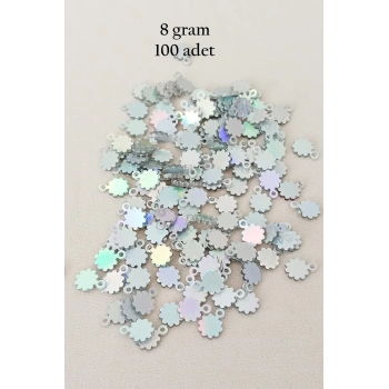 Oya Abiye Bileklik Kolye Pleksi Metalik Plastik Pul Gümüş Renk 8 gram 100 adet - BNC518