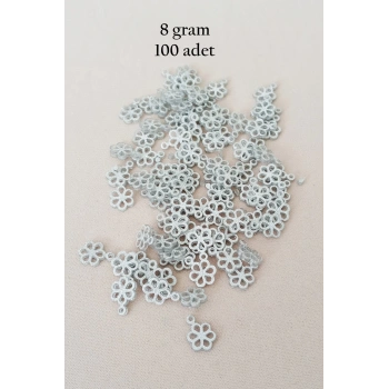 Oya Abiye Bileklik Kolye Pleksi Metalik Plastik Pul Gümüş Renk 8 gram 100 adet - BNC528