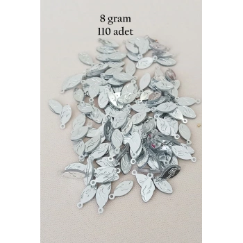Oya Abiye Bileklik Kolye Pleksi Metalik Plastik Pul Gümüş Renk 8 gram 110 adet - BNC515