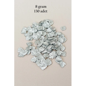 Oya Abiye Bileklik Kolye Pleksi Metalik Plastik Pul Gümüş Renk 8 gram 130 adet - BNC507