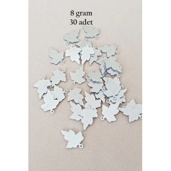 Oya Abiye Bileklik Kolye Pleksi Metalik Plastik Pul Gümüş Renk 8 gram 30 adet - BNC532