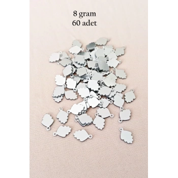 Oya Abiye Bileklik Kolye Pleksi Metalik Plastik Pul Gümüş Renk 8 gram 60 adet - BNC504