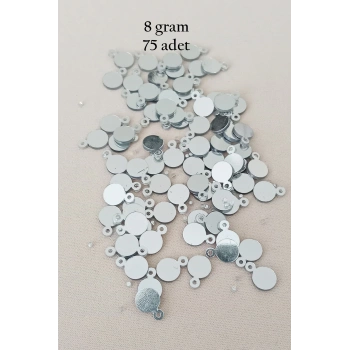 Oya Abiye Bileklik Kolye Pleksi Metalik Plastik Pul Gümüş Renk 8 gram 75 adet - BNC520