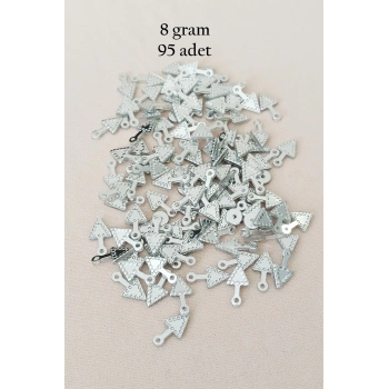 Oya Abiye Bileklik Kolye Pleksi Metalik Plastik Pul Gümüş Renk 8 gram 95 adet - BNC505
