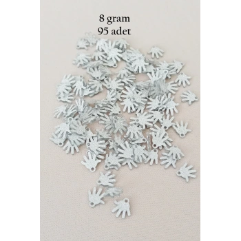 Oya Abiye Bileklik Kolye Pleksi Metalik Plastik Pul Gümüş Renk 8 gram 95 adet - BNC519