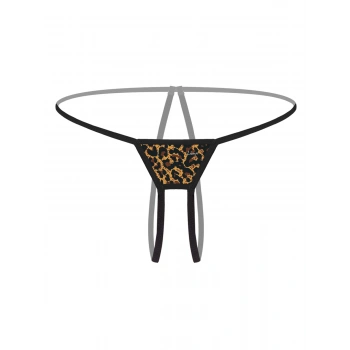 Özel Bölgesi Açık Leopar Desenli Fantezi G String