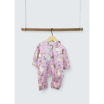 Pamuklu Fermuarlı Kız Bebek Tulum