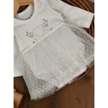 Pamuklu Uzun Kollu Kız Bebek Elbise