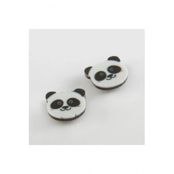 Panda Mıknatıslı Plastik Çocuk Küpesi