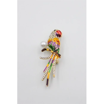 Papağan Broş - ÇOK RENKLİ