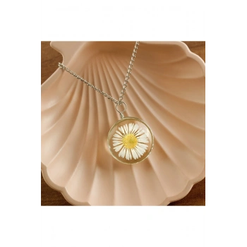 Papatya Epoksi Çelik Kolye