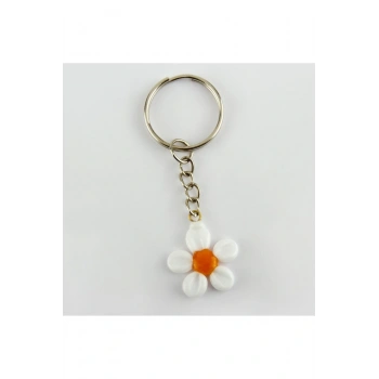 Papatya Figürlü Cam Anahtarlık