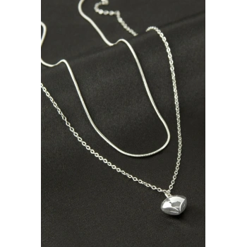 Papatya İnci İkili Çelik Kolye