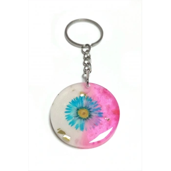 Papatya Kalp Epoksi Anahtarlık