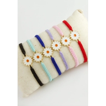 Papatya Makrome Örgülü Bileklik