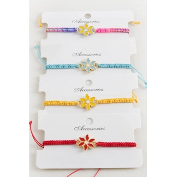 Papatya Makrome Örgülü Bileklik