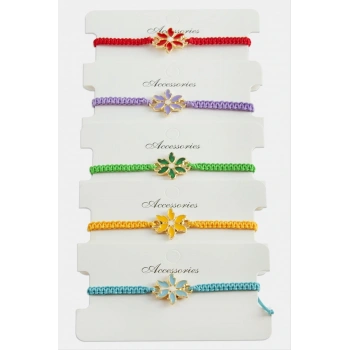 Papatya Makrome Örgülü Bileklik