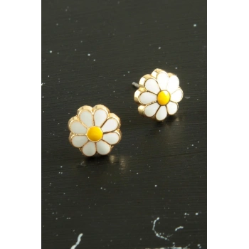 Papatya Mineli Minik Küpe