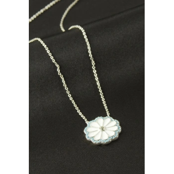 Papatya Mineli Zirkon Taşlı Kolye