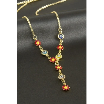 Papatya Nazar Mineli Y Kolye