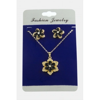 Papatya Zirkon Taşlı Set Kolye