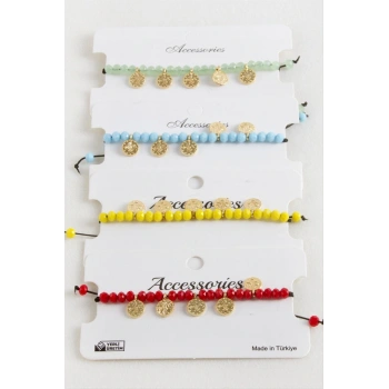 Para Kristal Makrome İp Bileklik