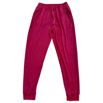Parlak Kadife Cepli Pantolon Eşofman Pijama Altı Unisex Lastikli Paça Bordo