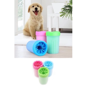 Pati Ayak Yıkama Kovası Silikon Jel Fırçalı Kedi Köpek  (Küçük) (4887)