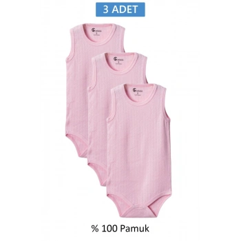 Pembe Askılı Body Zıbın 2-7 YAŞ Çocuklar İçin (3 ADET) Alttan Çıtçıtlı Özel Gereksinimli-D