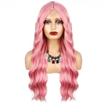 Pembe Dalgalı Tül Peruk