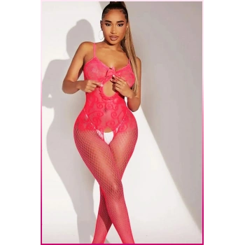 Pembe Fantezi Kadın Seksi  Vücut Çorabı