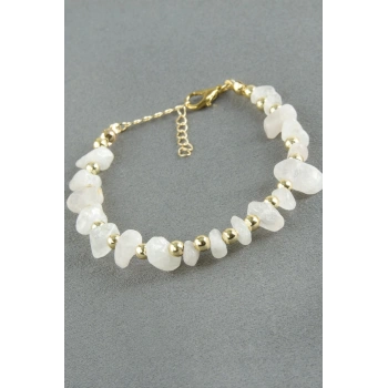 Pembe Kuvars Kırık Doğaltaş Bileklik