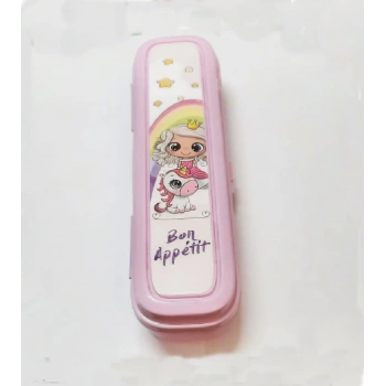 Pembe Multi Renkli Kapaklı Kalemlik Kutusu -Çanta İçi Saklama - Diş Fırçası - Makyaj Fırçası Kutu