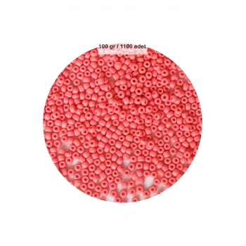 Pembe Renk 4 mm Yaklaşık 1100 adet / 100 gram Cam Boncuk Oya Yazma Bileklik ve Kolye