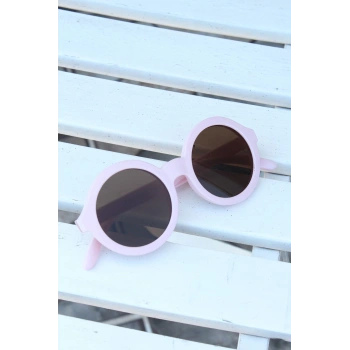 Pembe Renk Yuvarlak İskandinav Çocuk Gözlüğü