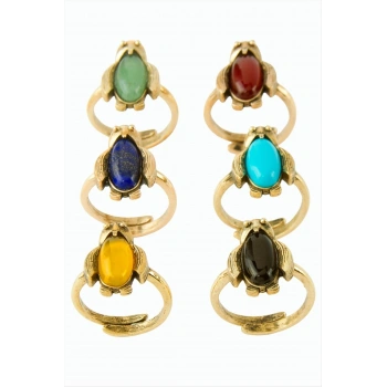 Penguen Doğaltaşlı Otantik Yüzük