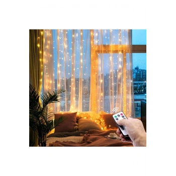 Perde Led  2 Metre Kumandalı 8 Ayrı Moda Sahip ( 2 mt X 2 mt ) Perde Led Peri Led Usb
