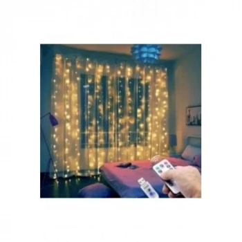 Perde Led 3 Metre Kumandalı 8 Ayrı Moda Sahip 3mx3m ( 3 mt X 3 mt ) Perde Led Peri Led Usb