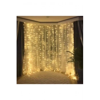 Perde Led  3 Metre Kumandalı 8 Ayrı Moda Sahip 3mx3m ( 3 mt X 3 mt ) Perde Led Peri Led Usb