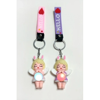 Peri Işıklı Silikon Anahtarlık