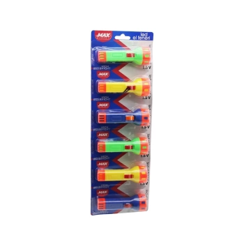 PİLLİ  EL FENERİ  RENKLİ PLASTİK  1.5V   ASKILI KARTELA STAND  GH-9158 (4887)