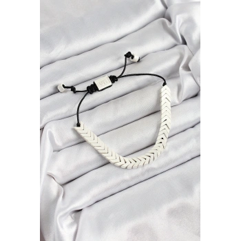 Pirinç Asansörlü Beyaz Juju Kadın Bileklik - TJ-BB7188