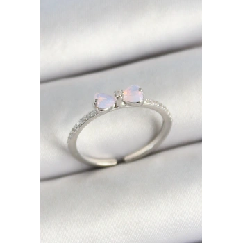 Pirinç Fiyonk Figürlü Zirkon Taşlı Gold Renk Ayarlanabilir Kadın Yüzük - TJ-BYK3773