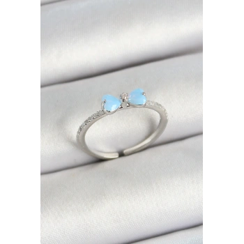 Pirinç Fiyonk Figürlü Zirkon Taşlı Gümüş Renk Ayarlanabilir Kadın Yüzük - TJ-BYK3761