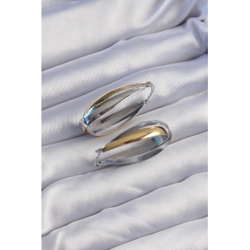 Pirinç Gold Gümüş Renkli Uzun Kıvrımlı Küpe - TJ-BKP9226