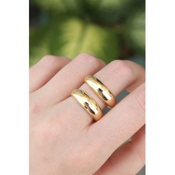 Pirinç Gold Renk Ayarlanabilir Şerit Yüzük - TJ-BYK3172