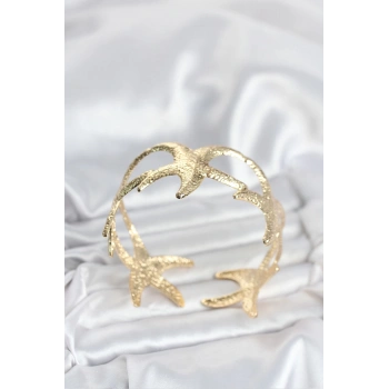 Pirinç Gold Renk Deniz Yıldızı Model Kadın Bileklik - TJ-BB8055