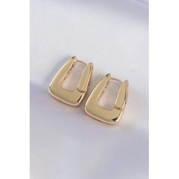 Pirinç Gold Renk Kalın Küpe - TJ-BKP8978