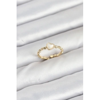 Pirinç Gold Renk Kalpli Model Kadın Yüzük - TJ-BYK3874