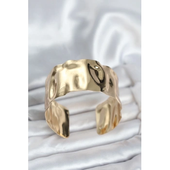 Pirinç Gold Renk Levha Model Kadın Bileklik - TJ-BB8061